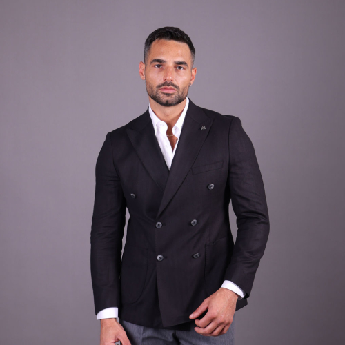 blazer black double breasted 4619
