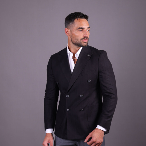 blazer black double breasted 4619
