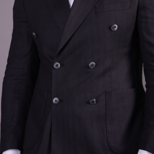 blazer black double breasted 4619